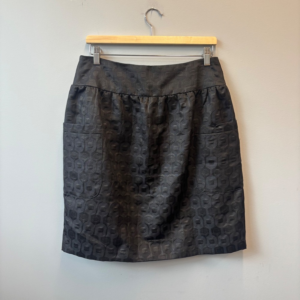 Corey Lynn Calter Black Jacquard Skirt Pockets Womens Size 10